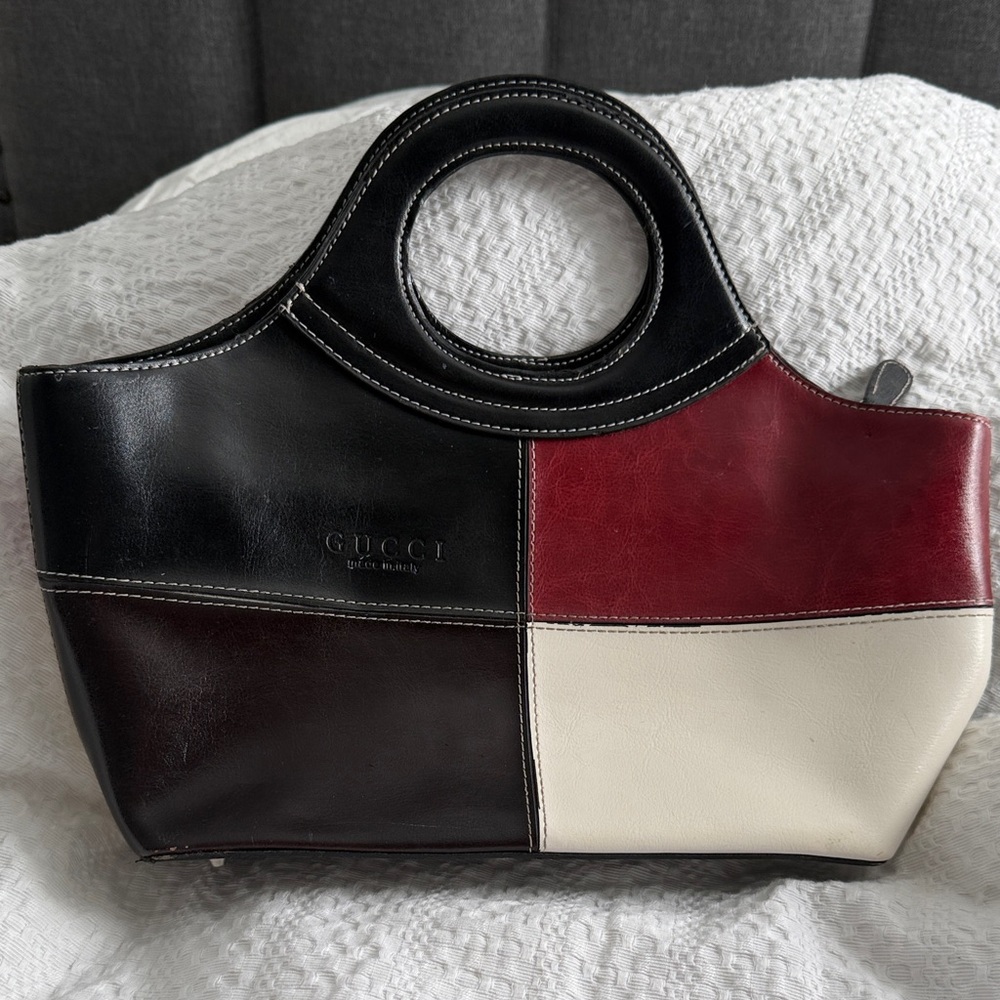 Patchwork Tote - Black, Red, Cream